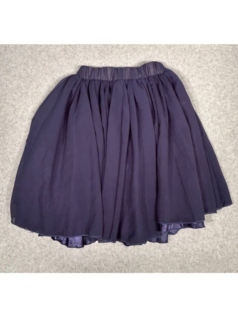 Bailey's Blossoms 12-18 Months Navy Blue Chiffon Twirl Skirt w/ Sheer Overlay